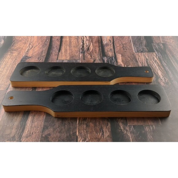 Beer Flight Sampler Set 2 Paddles 8 Glasses 4oz w Chalk Craft Home Bar‎ Dad Gift - Picture 10 of 12